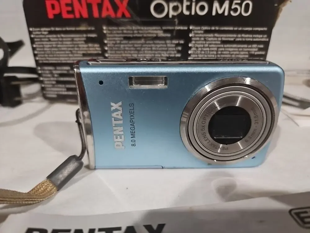 PENTAX Optio M50 Digital Camera Blue Tested Excellent Condition